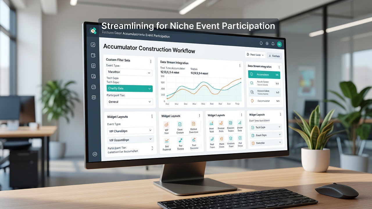 Detailed view of accumulator construction interface with correlation charts and real-time updates for specialized events