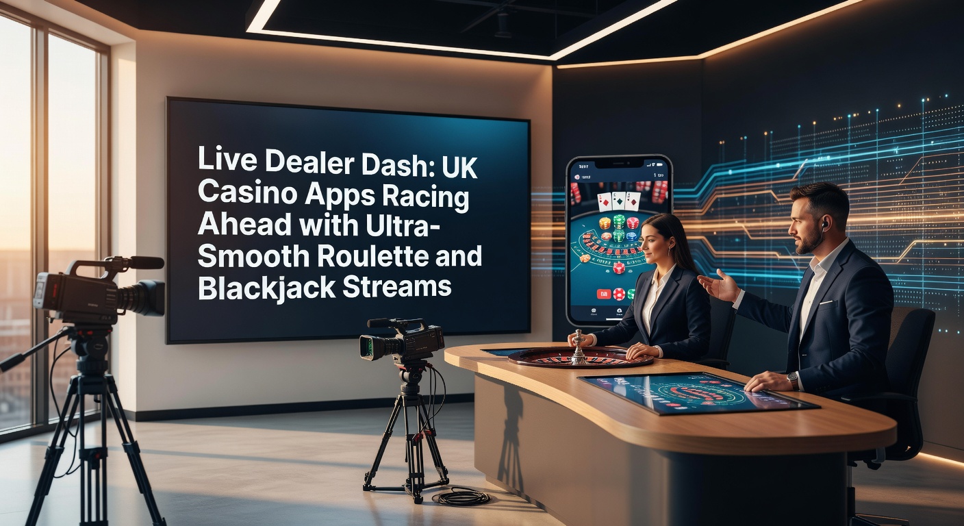 Sleek mobile screen displaying a live roulette wheel spinning with a professional dealer interacting in real-time, highlighting ultra-smooth streaming on UK casino apps