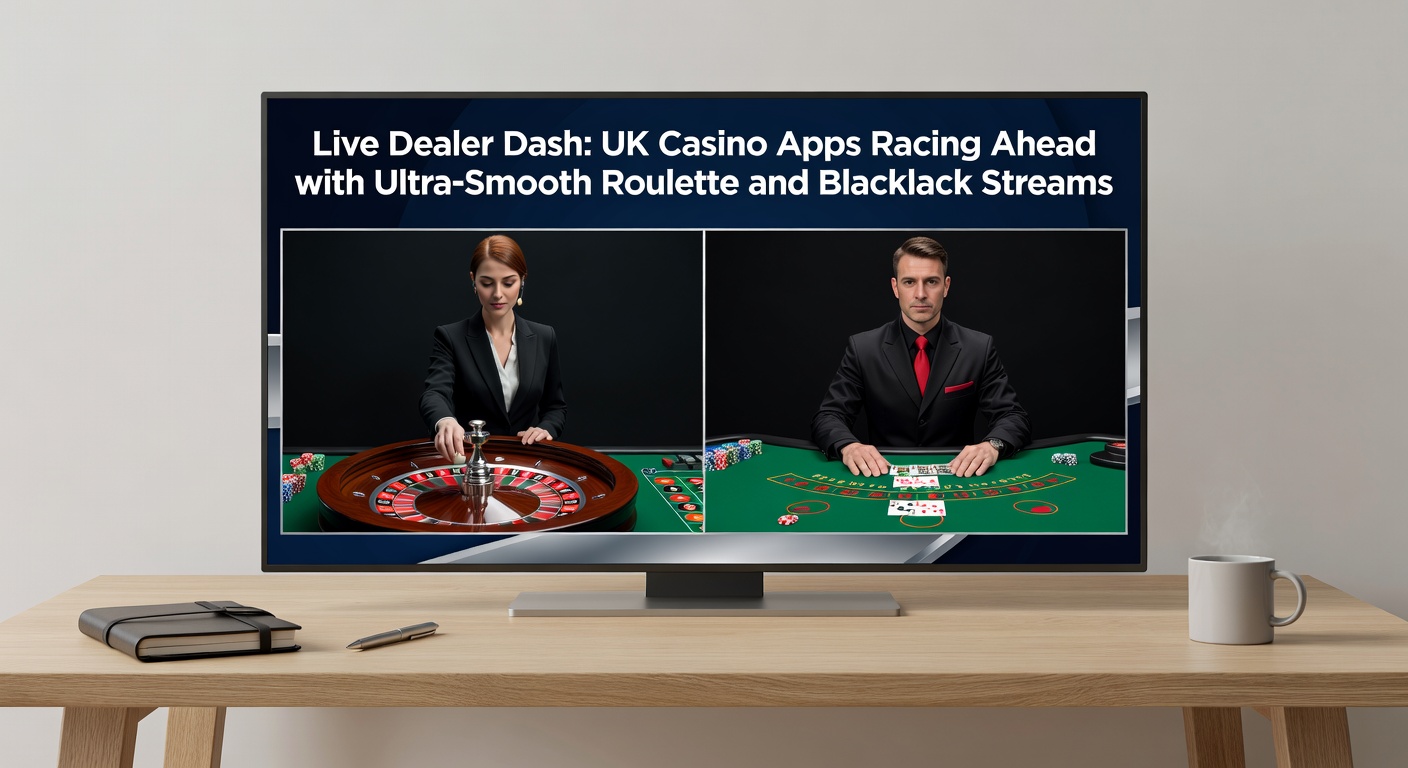 Dynamic close-up of a live blackjack table on a smartphone app, showing dealer dealing cards with chat bubbles and bet trackers in sharp focus amid bustling studio lights