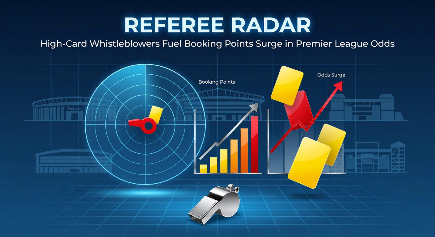 Premier League referee issuing a yellow card during an intense match, highlighting card-happy tendencies tracked by betting tools