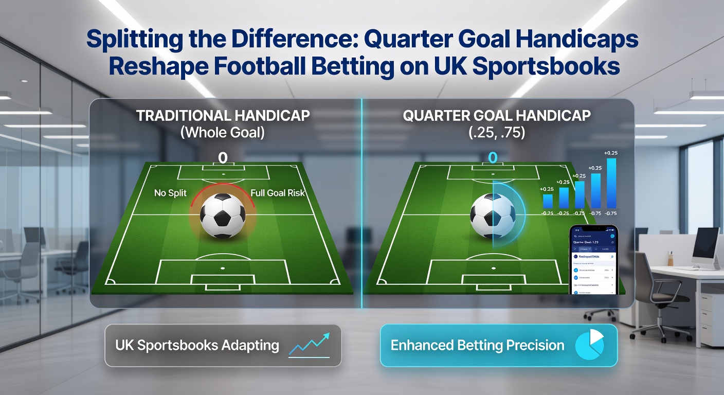 Close-up of a bet slip on a smartphone highlighting quarter goal handicap selections for an EFL match