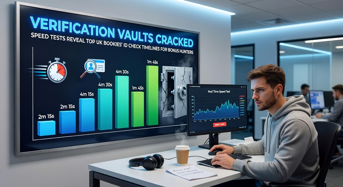 Comparison chart of ID verification timelines across top UK bookmakers, highlighting fastest and slowest performers